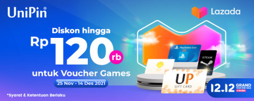 Promo Diskon hingga 120rb Voucher Games di 12.12 Sale Lazada